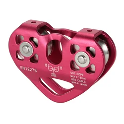 30kN Cable Trolley Pulley with Ball Bearing Outdoor Rock Ice Climbing Accessories Caving Rescue Aluminum Alloy Pulley