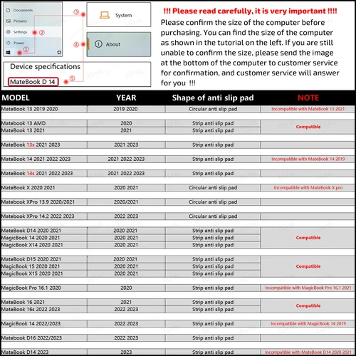 Imagen 2 del producto Funda de portátil para Huawei Matebook D14, D15, D16, 2023, 2022, 2021, 2020, 14, 15, 16, Matebook X Pro, 13,9, 14,2 Pro, 16,1