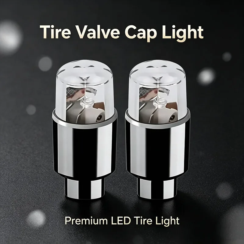 2/10PCS Car Wheel LED Light Motocycle Bike Light Tire Valve Cap Decorative Lantern Tire Valve Cap Flash Spoke Strobe Neon Lamp