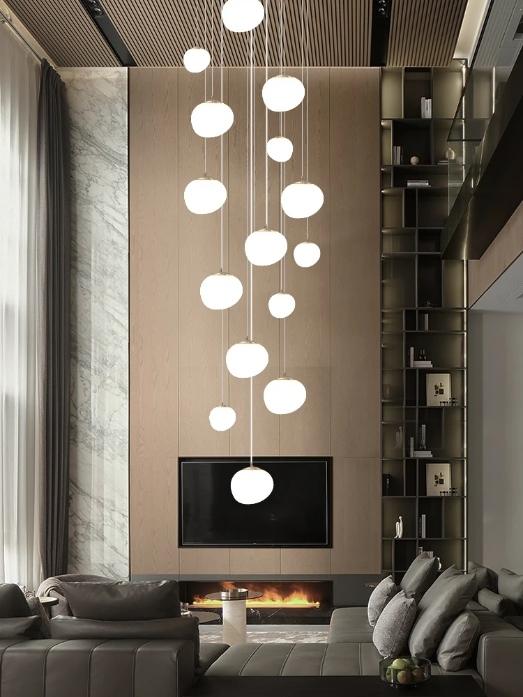 Stair Chandelier Modern Pendant Light Modern Ceiling Hanging Lamp For Home Living Room Hotel Chandelier  Stair Ceiling Light.