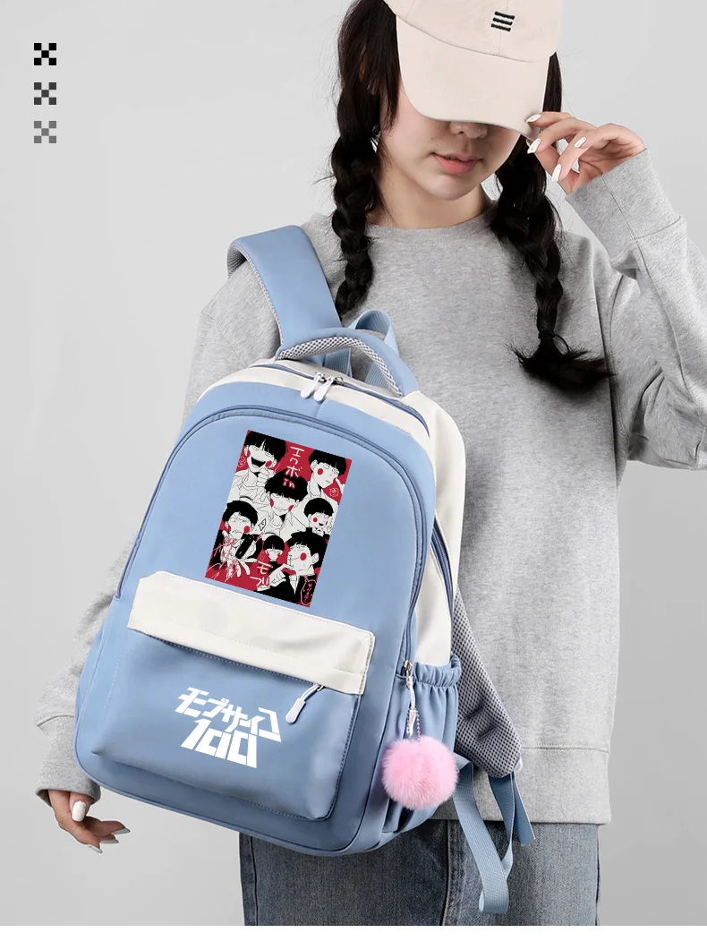 Mob Psycho 100 Cosplay Backpack Cartoon Anime Students Kageyama Shigeo Large Capacity Schoolbag Teenager Shoulders Bags Gifts
