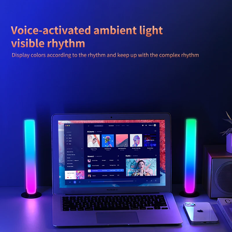 App Control Pickup Light Ambient Light For Car TV Game RGB Voice Control Synchronous Rhythm Light Computer Desktop Decor Light