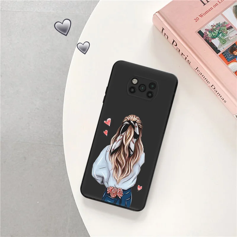 Phone Case For Xiaomi POCO X5 M3 M4 M5S C40 C50 C51 F3 F4 F5 X4 X3 14 Chrysanthemum Rose Flower Girl Redmi A3X  Protective Cover