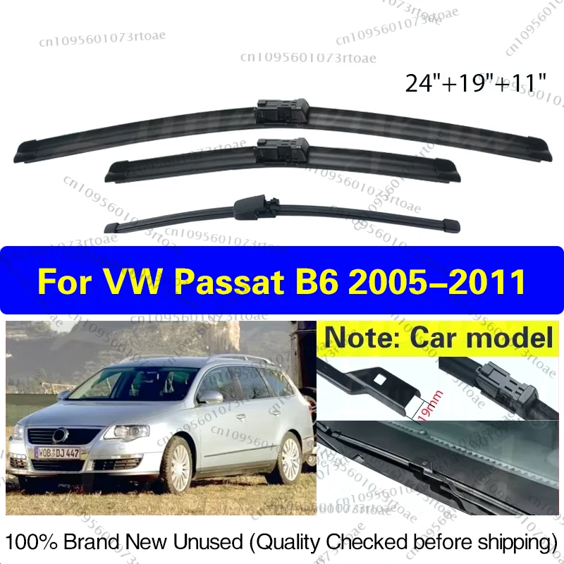 

Car Wiper Blades For VW Passat B6 2005 - 2011 24"+19"+11" Front Rear Windscreen Wipers Car Accessories 2007 2008 2009 2010 2011