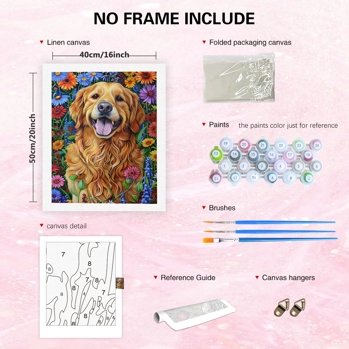 RUOPOTY Dog Painting By Numbers Paint Kit Animals Handicrafts For Adults Coloring With Numbers Home Decors