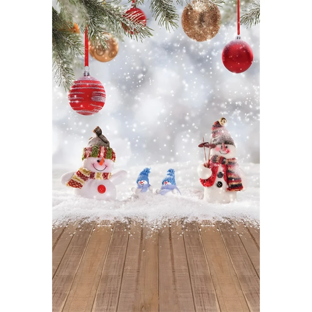 Merry Christmas Backdrop Wooden Floor Fireplace Gifts Winter Snow Xmas Tree Baby Portrait Photography Background Photo Studio