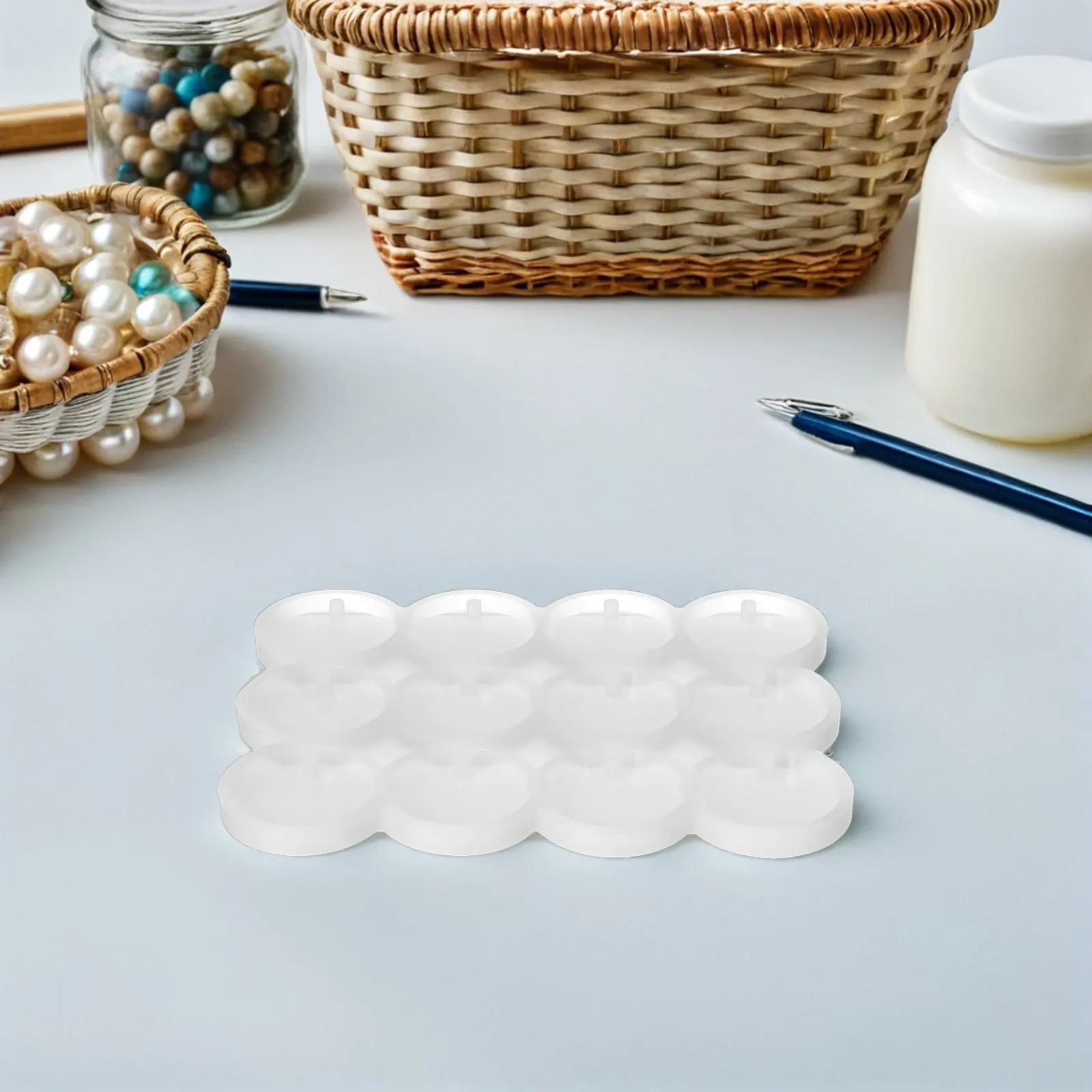 

2 шт. круглых силиконовых форм для литья из эпоксидной смолы, с плоским круглым отверстием, для изготовления брелоков, серег, подвесок, украшений, DIY