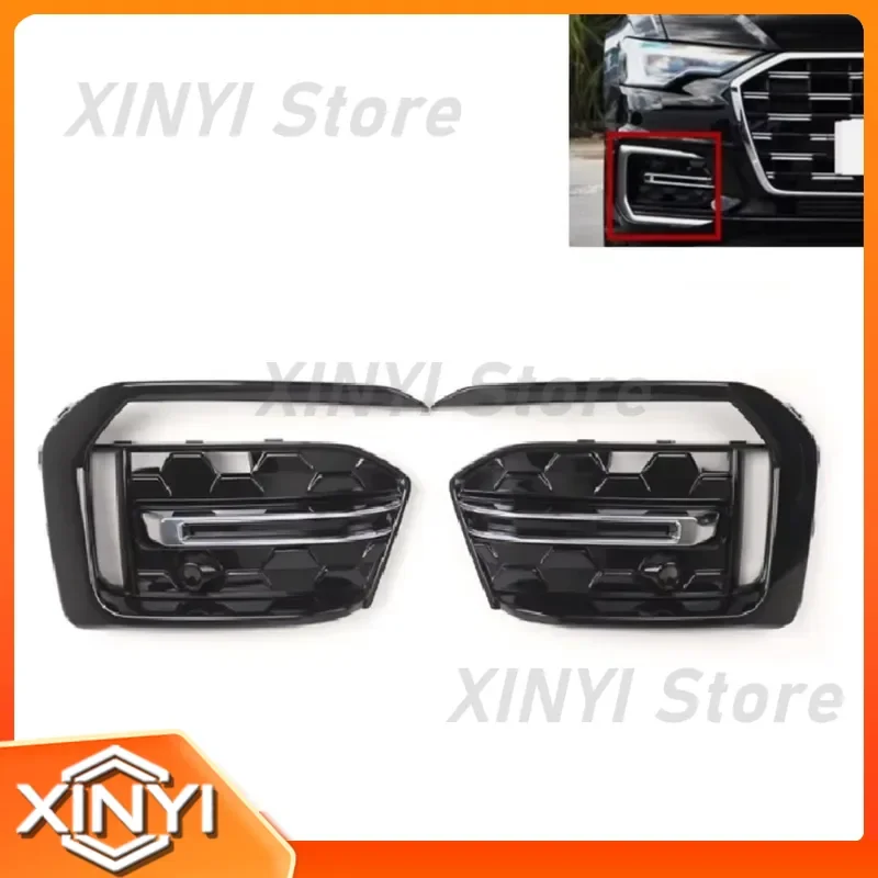 1 Pair 2X Front Bumper Fog Light Frame Trim for A6 C8 Sport S LINE 2019 2020 2021 2022