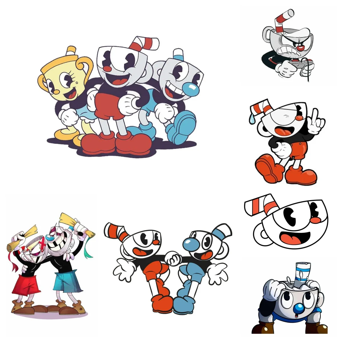 

Cuphead Anime Car Stickers Personality Simple Vinyl Decals Waterproof Helmet Caravan Decor PVC Wholesale