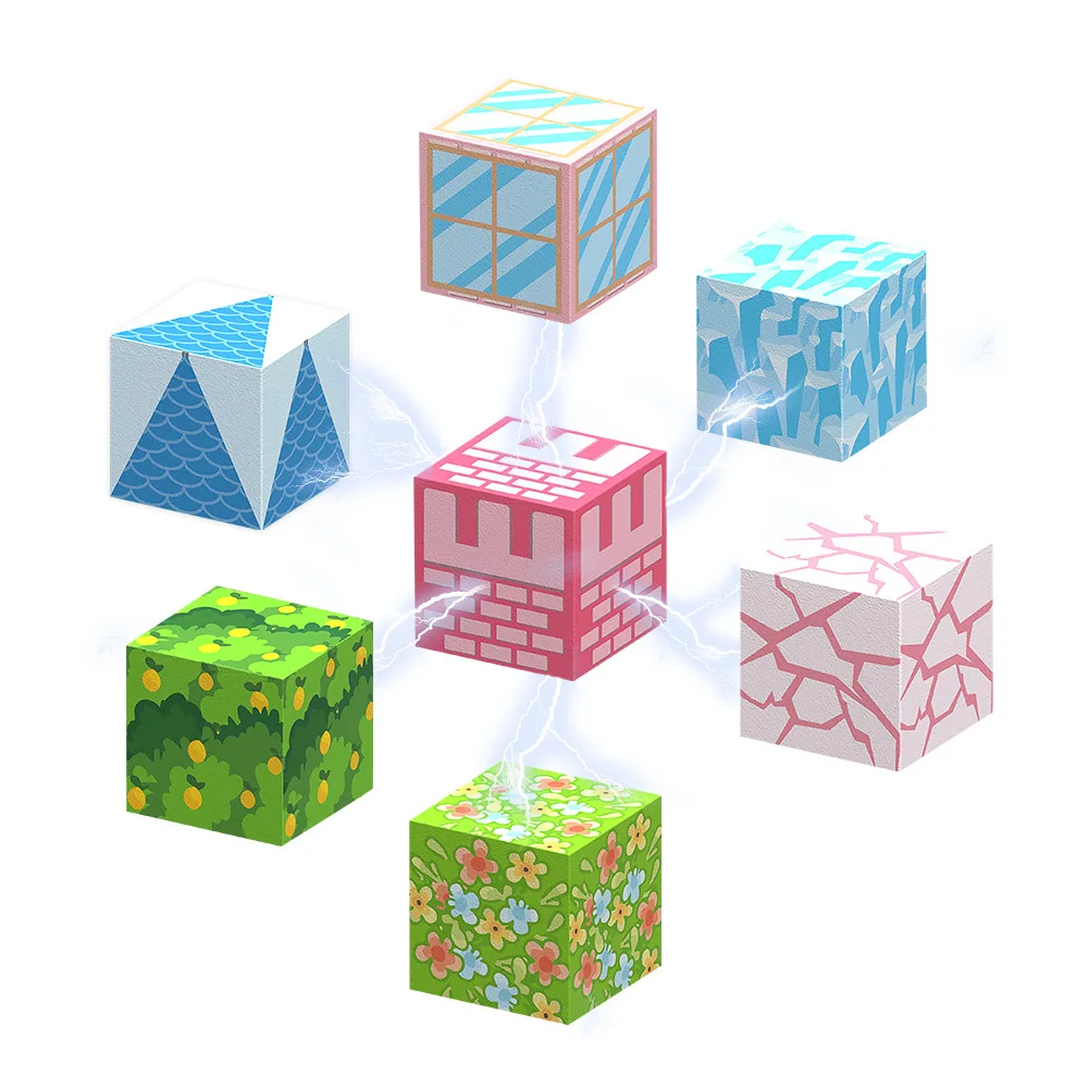 128 pçs conjuntos de blocos magnéticos criança brinquedos de construção 2.5cm cubos magnéticos castelo rosa modelo mundial haste montessori sensorial crianças presentes