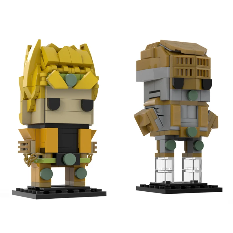 Desenhos animados anime aventura figuras brinquedo jotaro & star dio & o mundo brickheadz personagem bloco de construção modelo tijolo