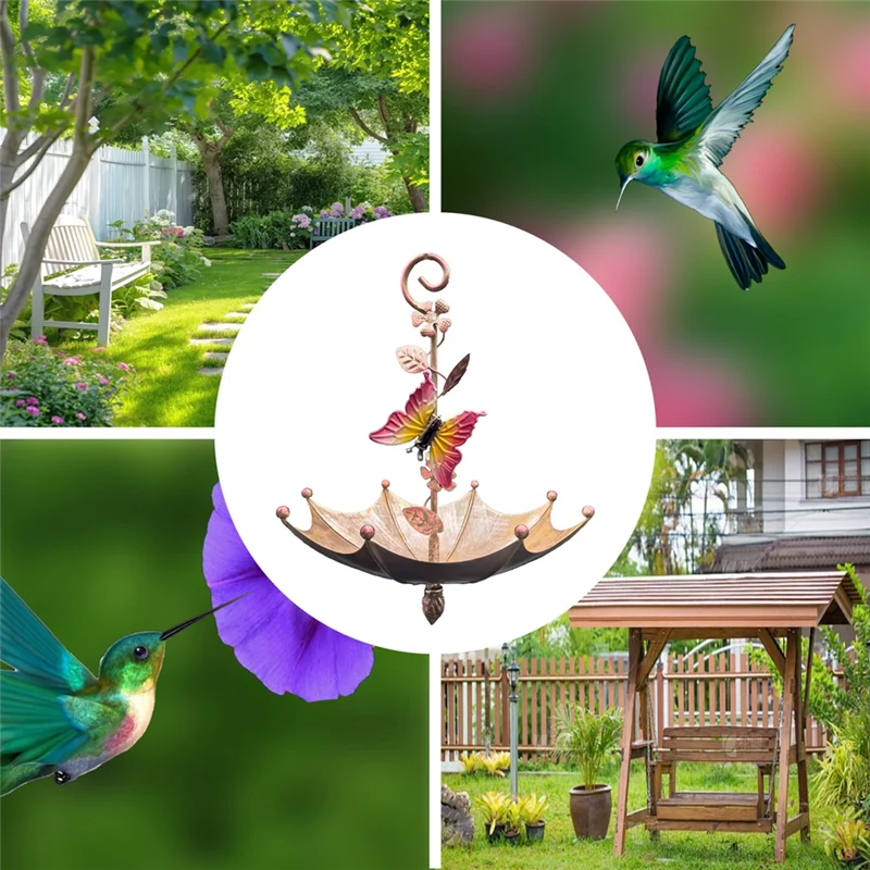 

A26F-Bird Umbrella Bird Feeder Outdoor Decorative Pendant Sturdy Feeders Outdoor Tree Hanging Creativerse Birds Feeders