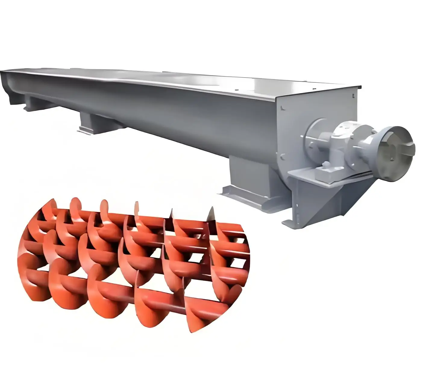 Heated Spiral Conveyor For Grain-Resistant Hot Cement Applications
