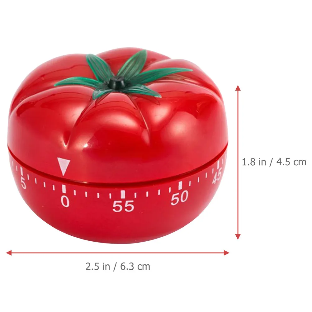 Lovely Tomato Shaped Kitchen Timer Mechanical Design for Cooking Baking Study Portable Time Manager Adorable Cartoon Fruit Timer