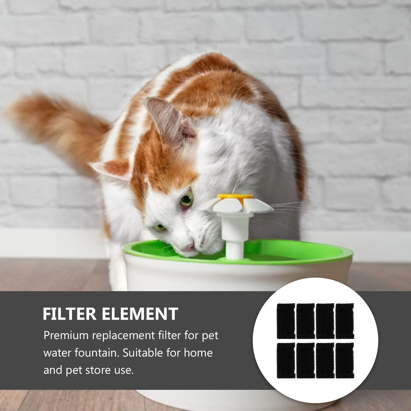 

8 Pcs Pet Water Dispenser Fountain Filter Replacement Drinking Sponge Cotton Filters for Cat Healthy Kidney Protection