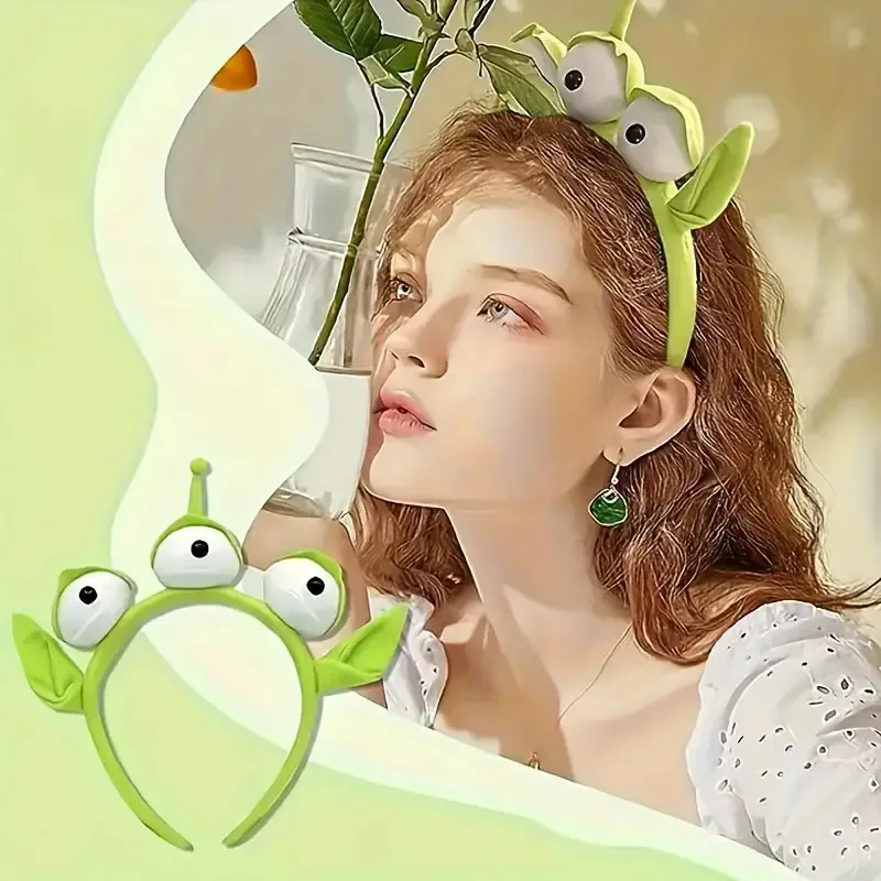 

Green Headband Alien Cosplay Costume Accessories Anime Three-Eyes Monster Hair Bands Cute Funny Cartoon Hairbands Girl Headband