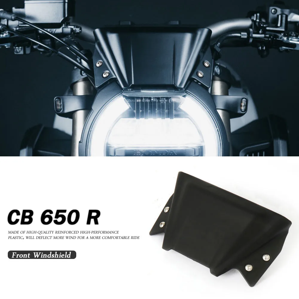 

New Motorcycle Accessories Windscreen Windshield Black Spoiler Air Deflector For Honda CB 650R CB650R CB 650 R 2019-2023