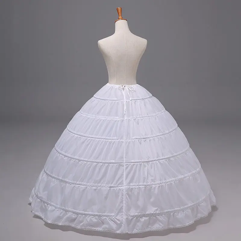 Vestido de novia con seis anillos de acero, enagua escalonada hasta el suelo, tren para vestidos de novia personalizados