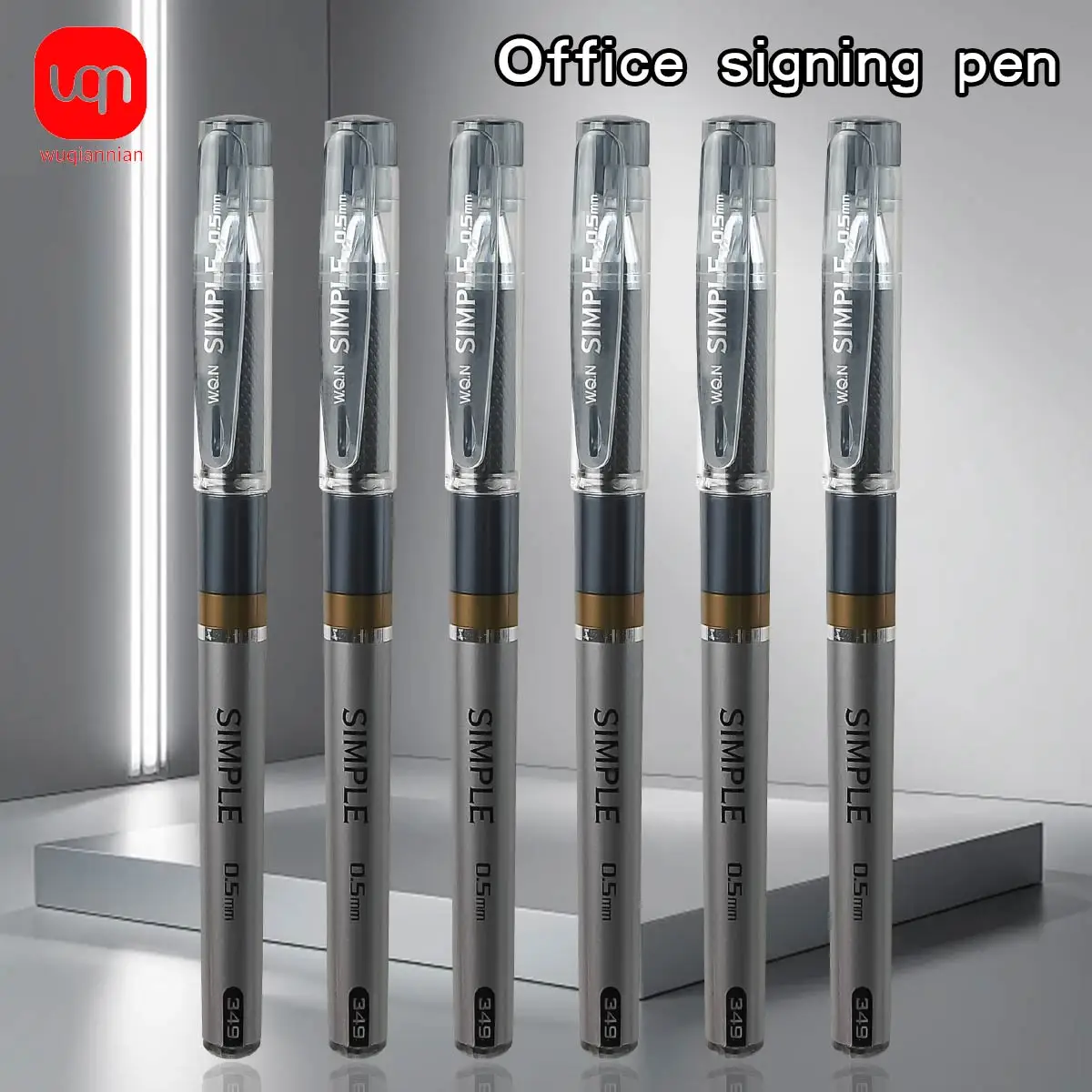 

WQN3/6/12PCS Exquisite Black Gel Pen, 0.5mm Large-Capacity Nib, Black Ink Coin Gel Pen, Suitable For Exam And Office Stationery