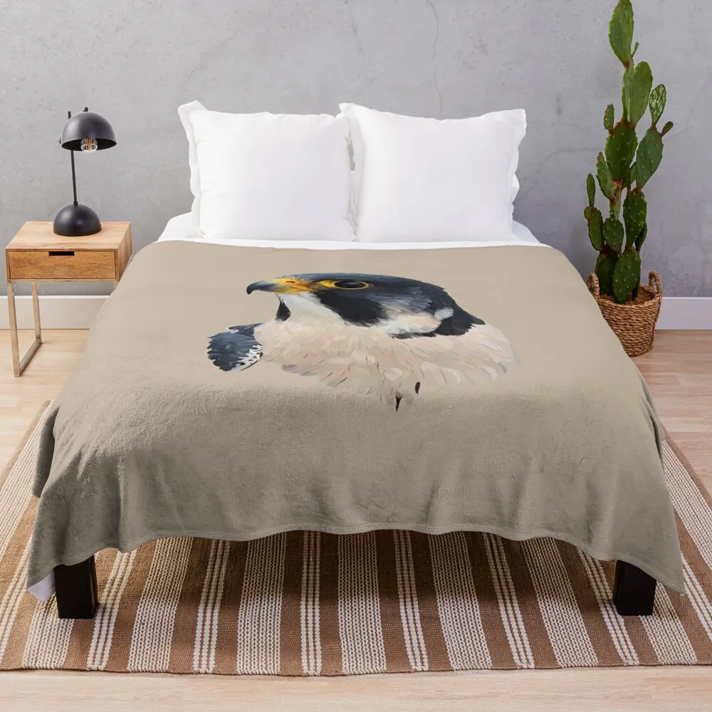 Peregrine falcon Throw Blanket Furry Single Blankets