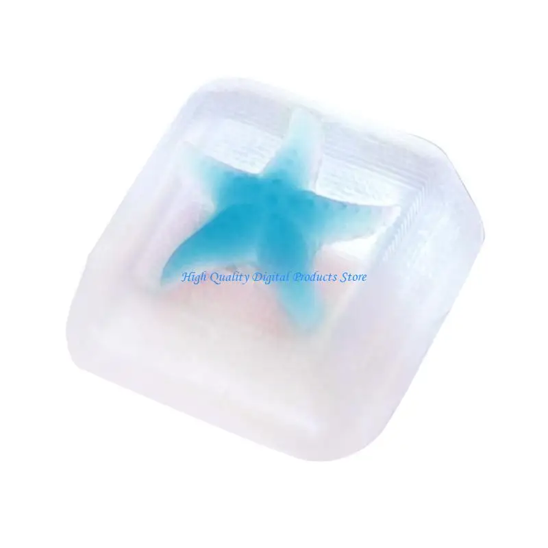 

U2JE Gamings Keycaps Starfishs Drop Glues Resin Keycap Ocean Backlit Through Keycap for Mechanical Keyboards