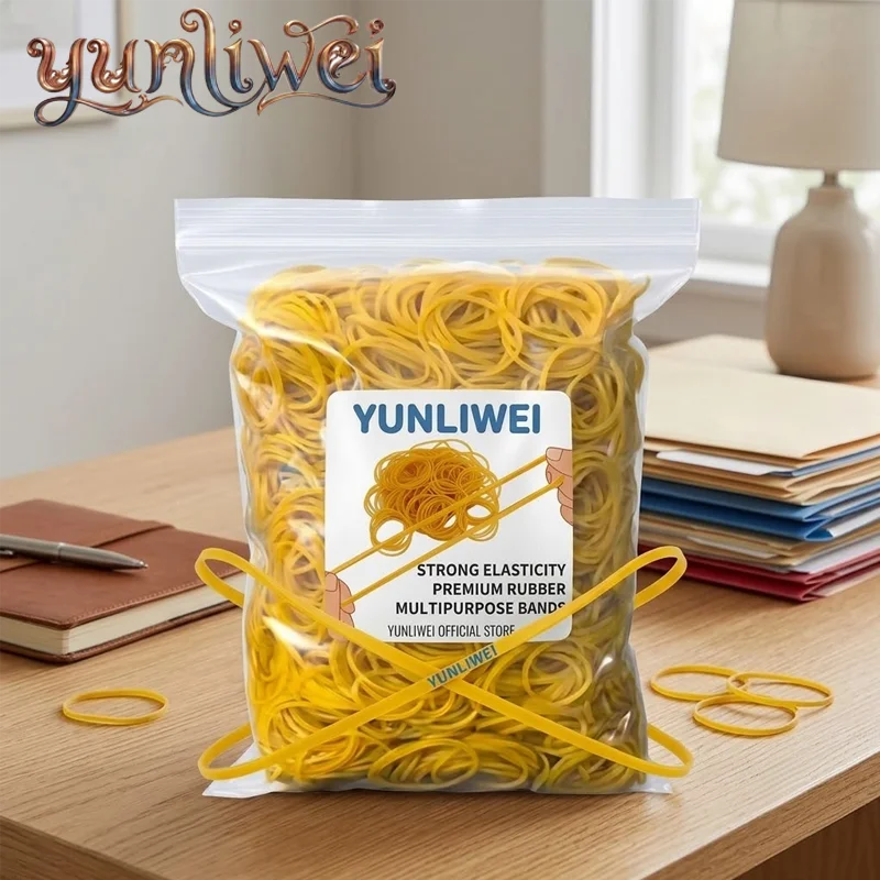 Yellow Rubber Bands for Office Packaging,40mm Elastic Latex Bands, Assorted Quantities for File Folders Bulk  Rubber