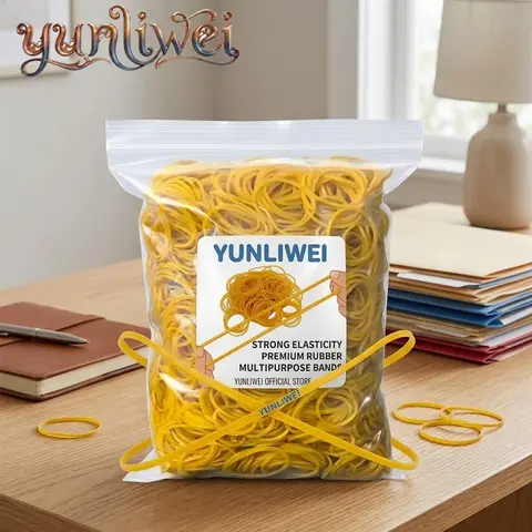Yellow Rubber Bands for Office Packaging,40mm Elastic Latex Bands, Assorted Quantities for File Folders Bulk  Rubber
