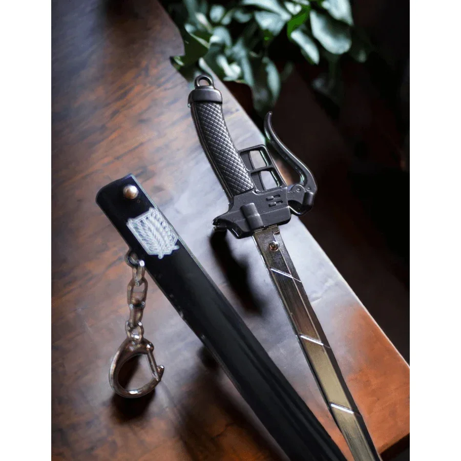 22cm Pop-up Attack on Titan Weapon Mikasa·Ackerman Figure Swords Alloy Model Anime Peripherals Katana Blunt Collectible Toys Boy