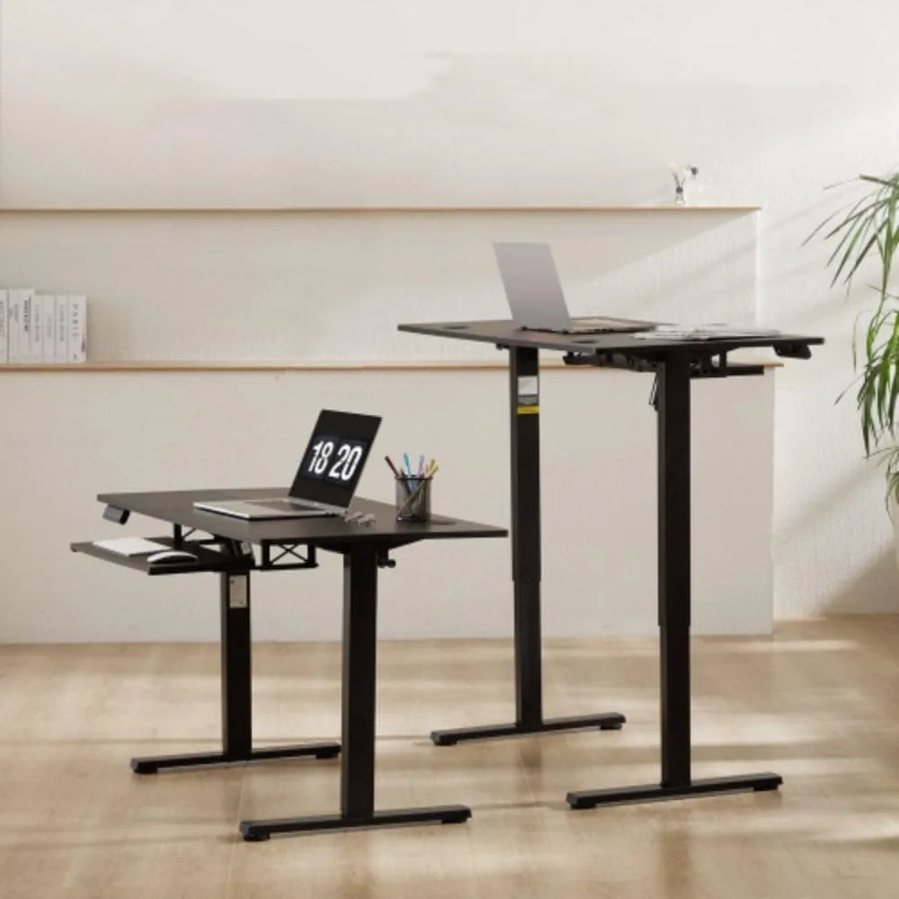 Electric Standing Desk with Keyboard Tray Large Ergonomic Computer Desk Home Office Desk,55 x 24 Inches