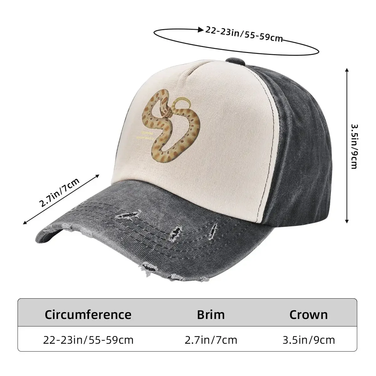 Westerse hognose snake Heterodon nasicus nasicus Baseball Cap Golf Cap Designer Hoed Heren Luxe Merk Dames