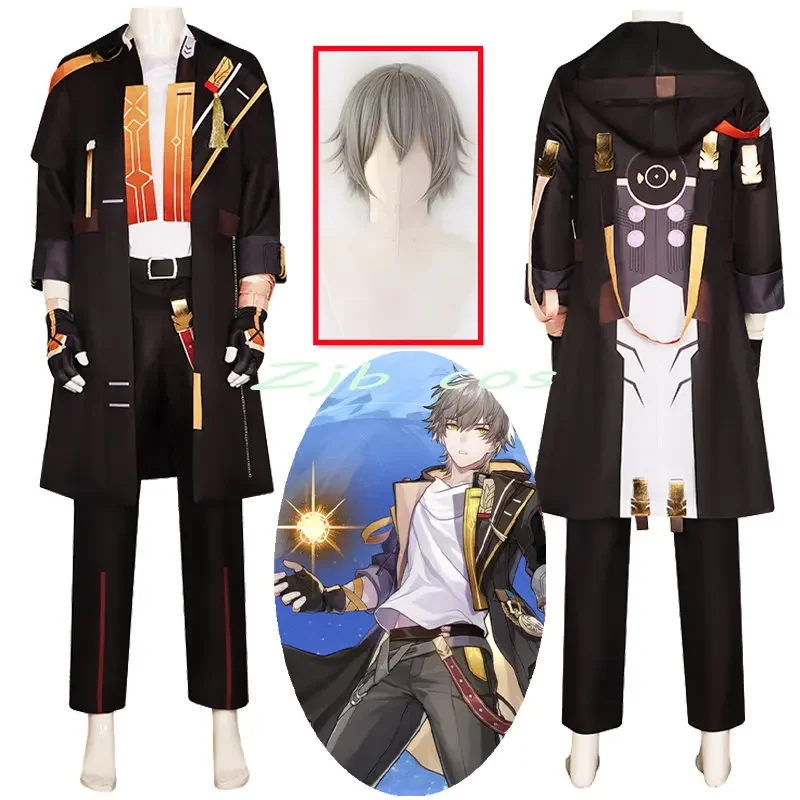 Hookai star rail cosplay costume dropblazer Cosplay Wig Men trench uniform suit Halloween party cosplay costume set