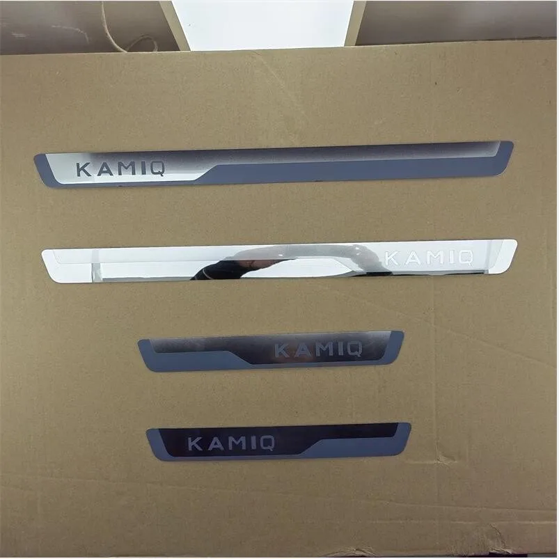 

Car Styling Stainless Steel Door Sill Scuff Plate Welcome Pedal For Skoda Kamiq 2018 2019 -2020 2021 2022 Car Accessories