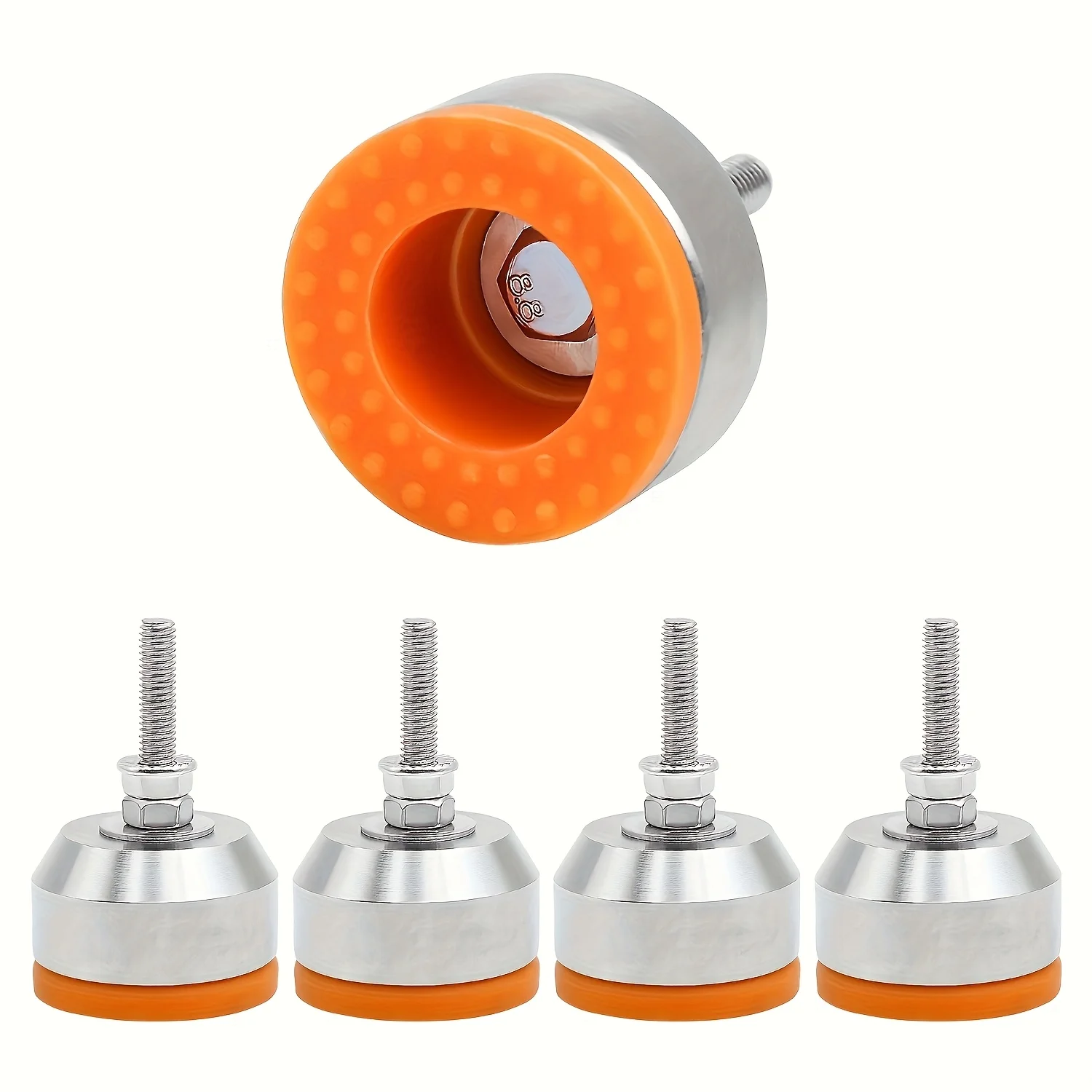 [4 قطع من أقدام التسوية شديدة التحمل] 4 قطع أقدام تسوية قابلة للتعديل شديدة التحمل |   وسادات قاعدة من الفولاذ المقاوم للصدأ صامتة غير قابلة للانزلاق M6