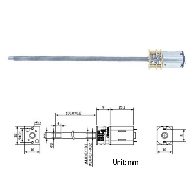 N20 Mini Micro Metal Gear Motor DC 3V/6V/12V 15-1000RPM Electric Geared Motors M4 100mm Reduction Gear Motor Gear Reducer Motor