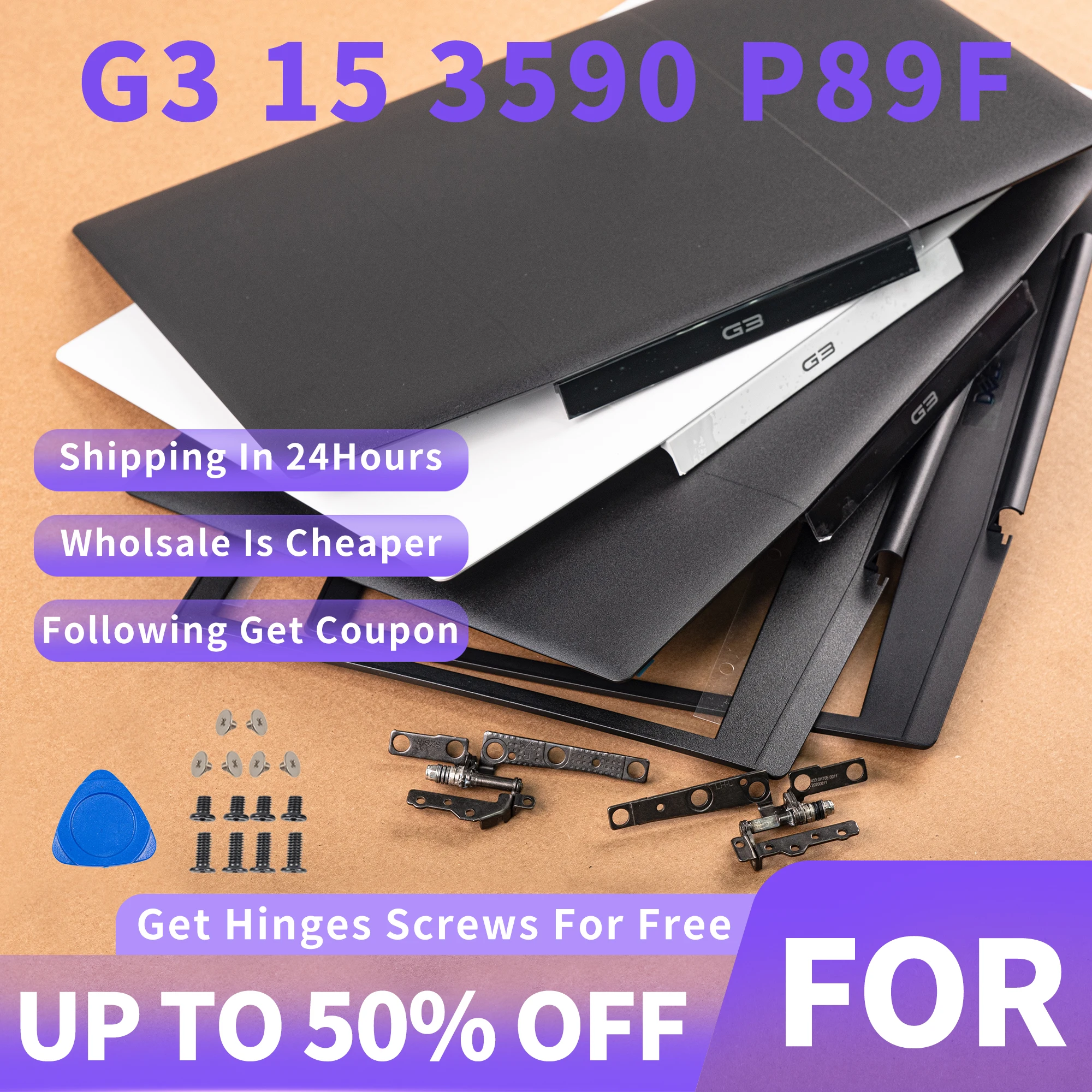 

NEW Laptop Case For Lid G3 Gaming Series G3 15 3590 Of LCD Back Cover TOP Case/Front Bezel/Hinges 0747KP 07MD2F