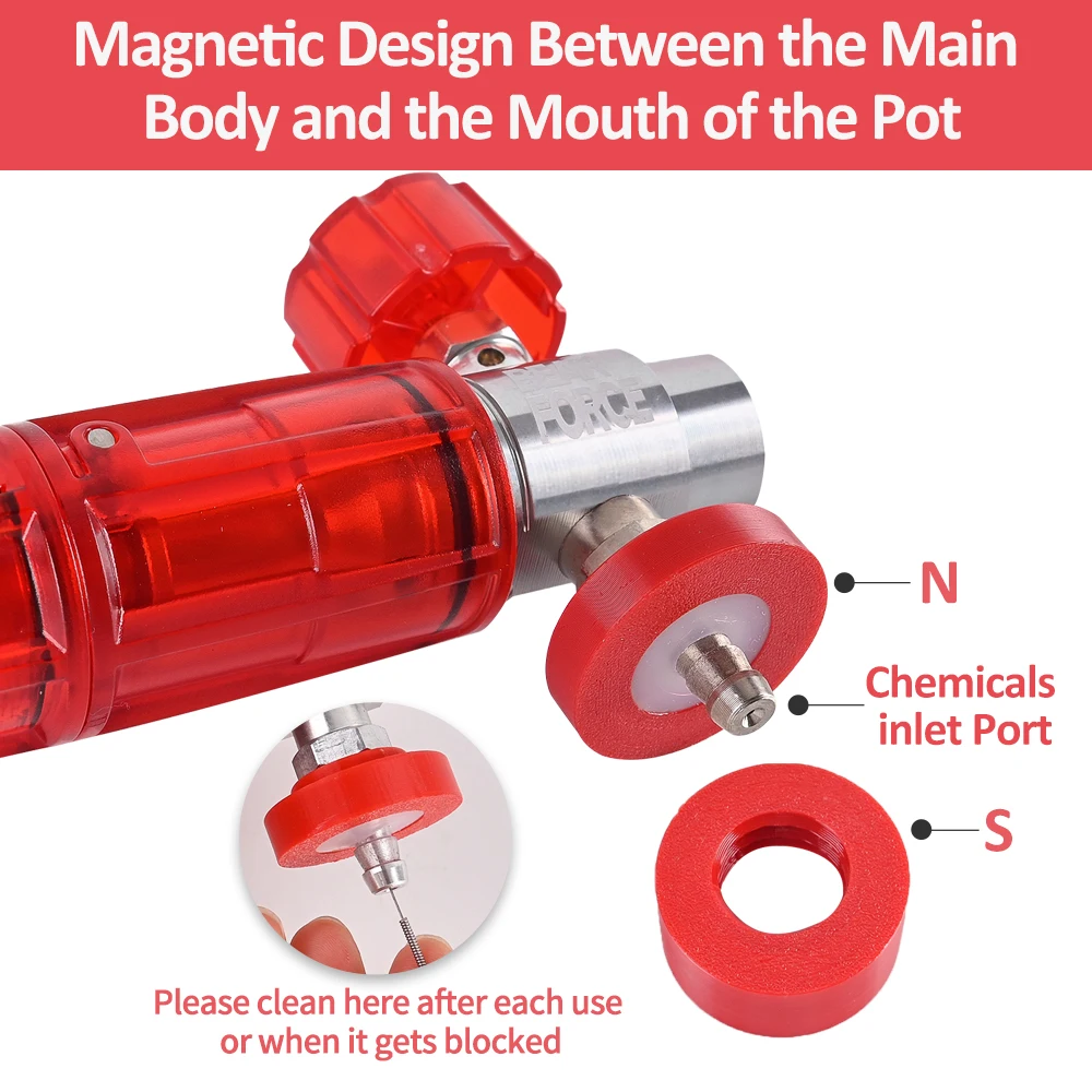 BEAR FORCE Unterdruck-Magnetsaugschaumkanone Pro, mit 1/4'' Schnellanschluss, Seifenkanone mit verstellbarer Düse