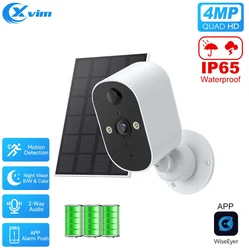 XVIM 1080P Solar Security Camera Wireless WiFi 2K Solar Battery Powered Camera HD Home Surveillance Protection