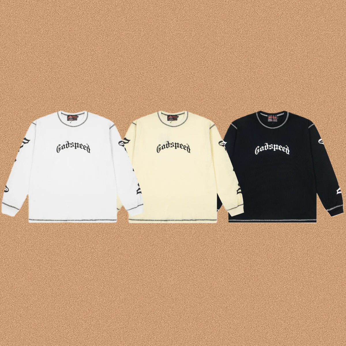 

Футболка Godspeed American Street в стиле ретро с длинным рукавом и круглым вырезом, повседневная, универсальная, с цифровым принтом, из смесового хлопка, молодежная мода