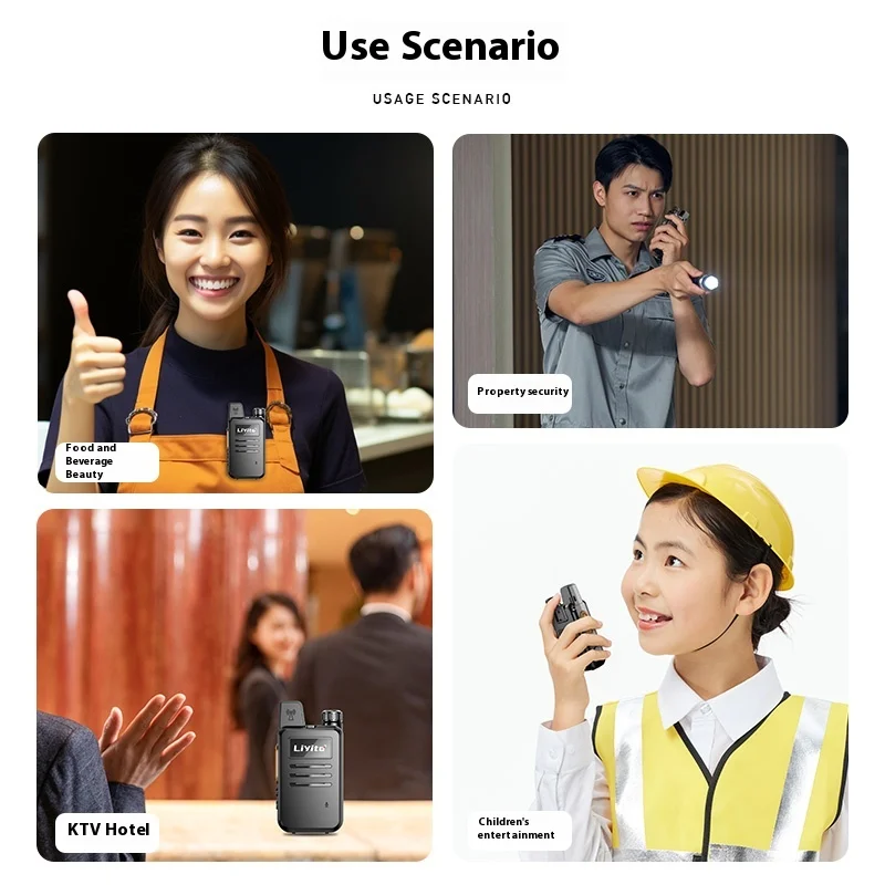 جهاز اتصال لاسلكي محمول عالي الطاقة مع مصباح يدوي بمدى 10 كم مقاوم للماء والصدمات لأمن الفنادق بسعر الجملة