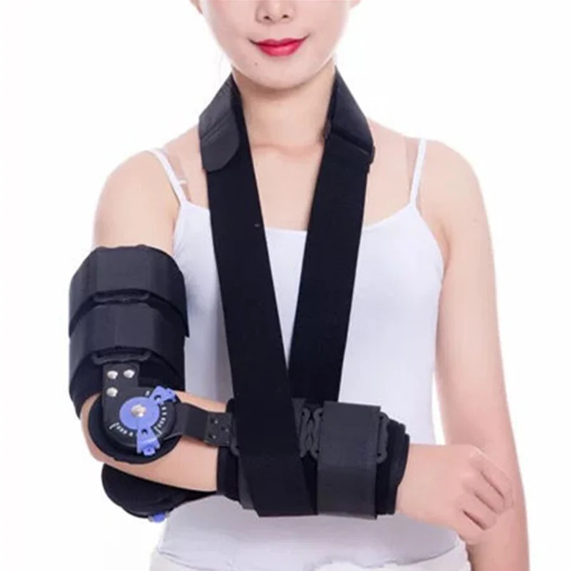 Hinged ROM Elbow Brace, Adjustable Post OP Elbow Brace for Post Op Elbow Fracture Rehabilitation