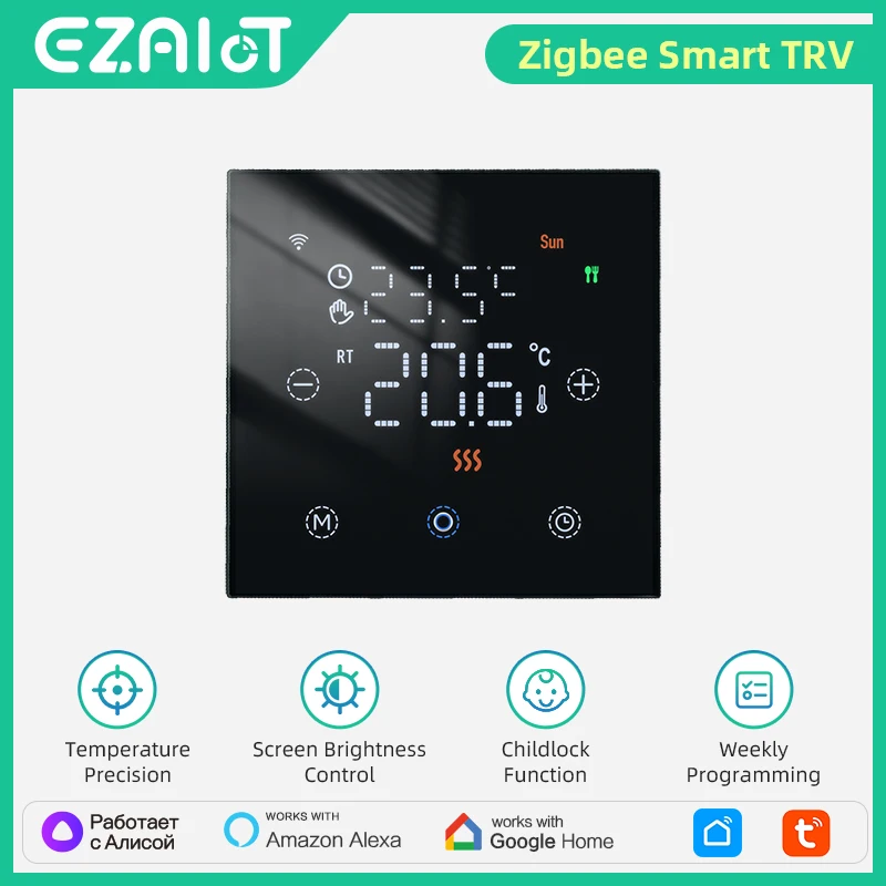 

Tuya Smart WiFi термостат с сенсорным экраном электрический/водяной/газовый котел подогрев пола дистанционный регулятор температуры Alexa Google