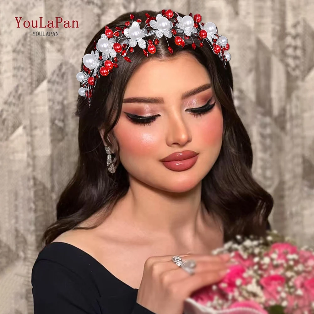 

YouLaPan Bride Rhinestone Hair Hoop Wedding Hairbands Party Crown Bridal Tiara Vintage Hair Accessories Banquet Headband HP910