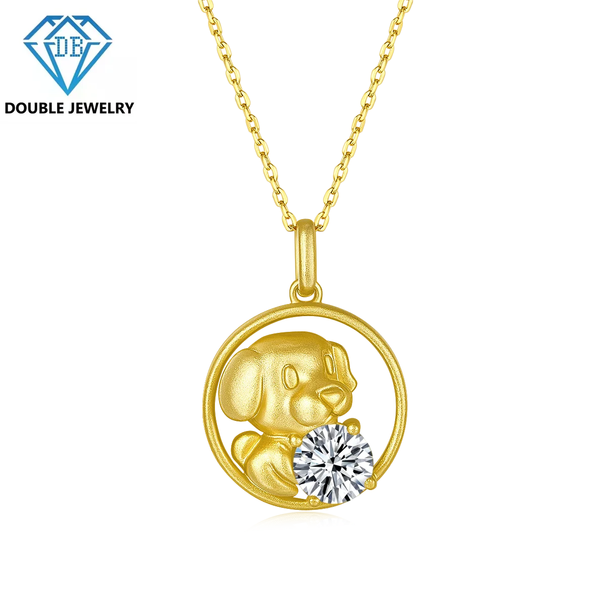 

Double Jewelry 12 Zodiac Animals Dog pendant setting moissanite necklace Jewelry for Man Women birthday good luck gift wholesale