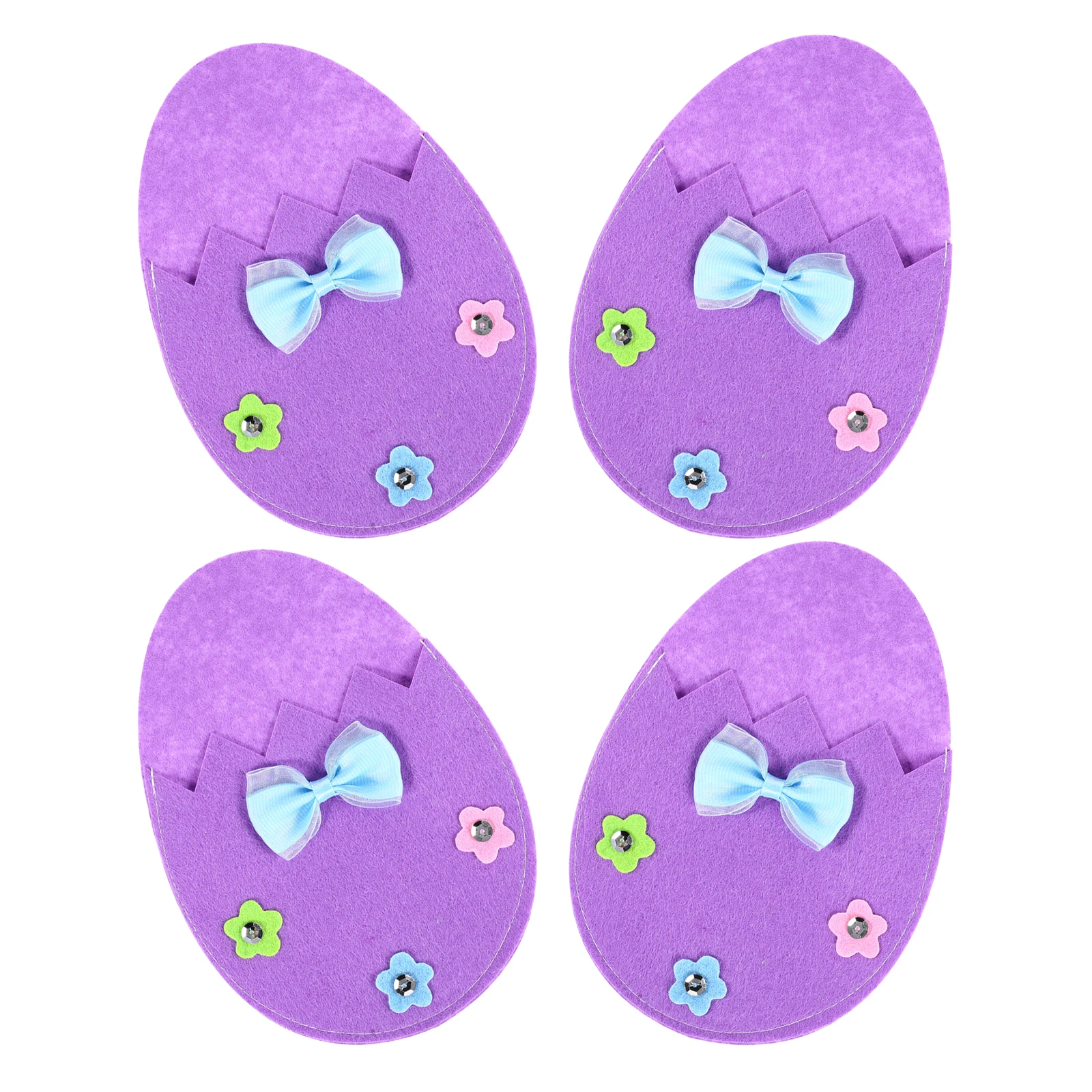 

4 шт., сумки для столовых приборов с пасхальным яйцом, тканевые держатели для посуды, портативные сумки для хранения столового серебра для семейных встреч, пикников