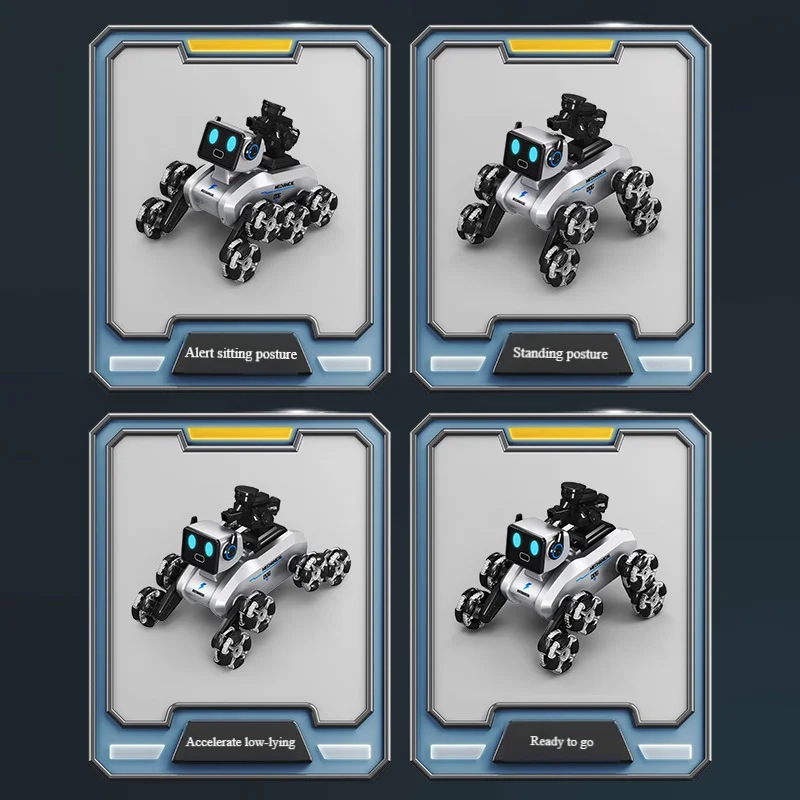 Perro robot con control remoto inteligente, juguete para niños, coche de deriva eléctrico, detección de gestos, perro mecánico acrobático de ocho ruedas