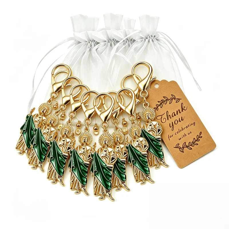 15set St. Jude Religious Gift Party Keychain Gift Pack,Eucharist Gift Keychain, Baptism Shower Party Decorative Keychain
