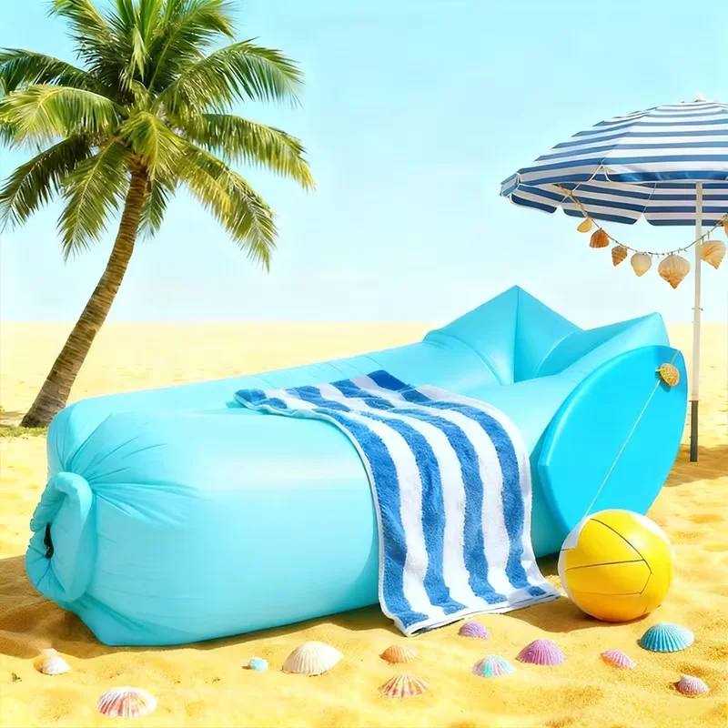 Portable Foldable Inflatable Air Sofa Outdoor Single Lazy Sofa Bed Fast Inflatable Seatings Couch for Beach Party Camping Use
