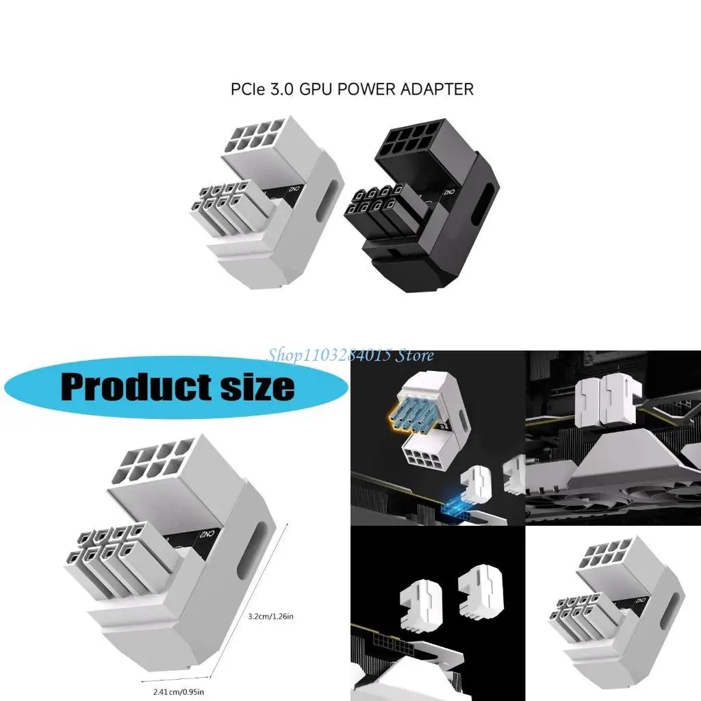 

R6FF 8PIN мужчин до самок от 180 градусов угловой графической карты Адаптер питания разъем питания
