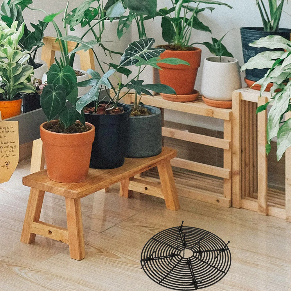 

2pcs Plant Pot Cover For Cats Flower Pot Grid Covers Soil Protector Indoor Plants Plastic Planter Guard Breathable Hollow Design