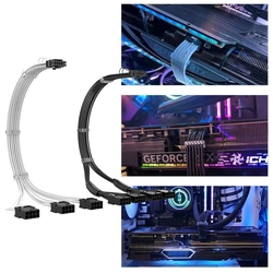 1PC 16Pin to 3/4x 8(6+2) Pin PCIE GPU Cables Sleeved PSU Extension Cable Mini 12+4Pin Connector Graphics Card Power Supply
